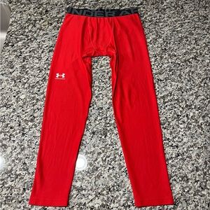Under Armour Boys L HeatGear Base Layer Legging Red